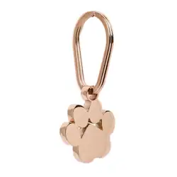 A gold-colored keychain featuring a paw print-shaped charm with a simple, polished finish—an ideal keepsake for pet cremation in Harris County, TX.